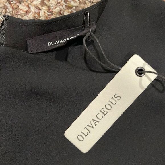 Olivaceous Black Shift Dress with Exposed Back Zipper (NWT) - Picture 5 of 6